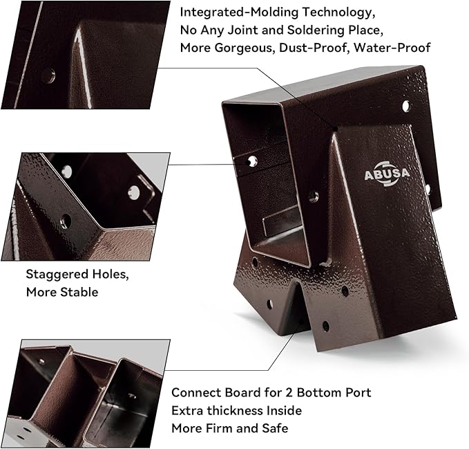 ABUSA Heavy Duty Swing Sets Brackets Including 2 Bronze A-Frame Swing Set Brackets and 4 Swing Hangers for Playground Equipment Mounting Parts Hardware Included (Bronze)