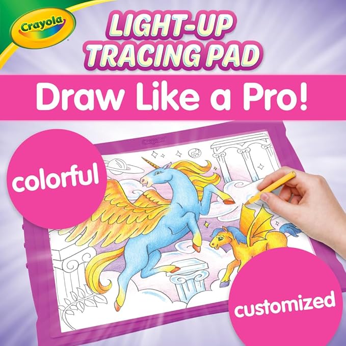 Crayola Light Up Tracing Pad - Pink, Writing & Drawing Art Kit for Kids & Adults, Kids Toys, Tracing Light Box Table, Holiday & Christmas Gifts for Girls & Boys, 6+ [Amazon Exclusive]