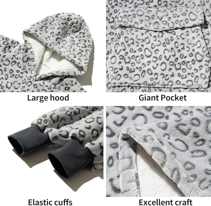 Krifey Wearable Blanket Hoodie, Oversized Sherpa Hooded as Birthday Gifts for Mom Women Girlfriend Men, Cozy Sweatshirt with Giant Pocket