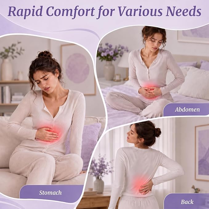 Portable Heating Pad for Cramps Upgraded Cordless Electric Period Heat Pad for Back Menstrual Belt 6 Heat 6 Massage Mode Gifts for Women Girl Her Girlfriend