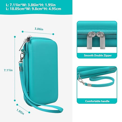 Supmay Carrying Case Compatible with WELLST·G/ for GuaiyeyeAP Handheld Game for Kids -Preloaded 220 Retro Video Games, Portable Gaming Player Storage Holder Travel Bag with Mesh Pocket, Green