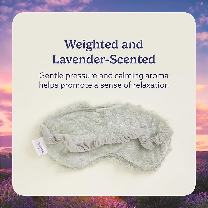 warmies Microwavable Eye Mask for Warmth & Comfort - Heating & Cooling Compress for Calming Relaxation - Weighted & Heated Eye Mask with Scented Lavender for Sleeping - Curly Sage