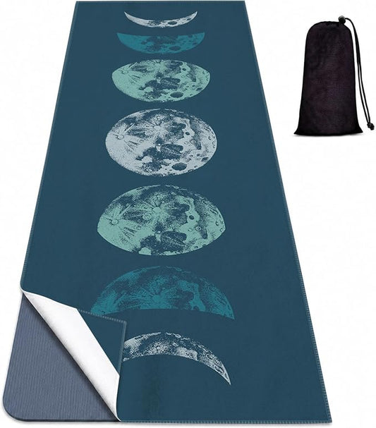 Yoga Mat Towel, Hot Yoga Non Slip with 4 Corner Pockets, 70 x 26 in | Soft Absorbent Microfiber With Four Corner Pockets, Fits Over Yoga Mats For Hot Yoga, Pilates, Gym, And Travel