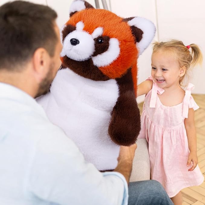 ARELUX Giant 22in Big Red Panda Plush Large Stuffed Animal Hugging Pillow: Soft Jumbo Sleeping Body Warm Fluffy Pillow Adorable Chubby Plushie Toy Gifts for Boys Girls