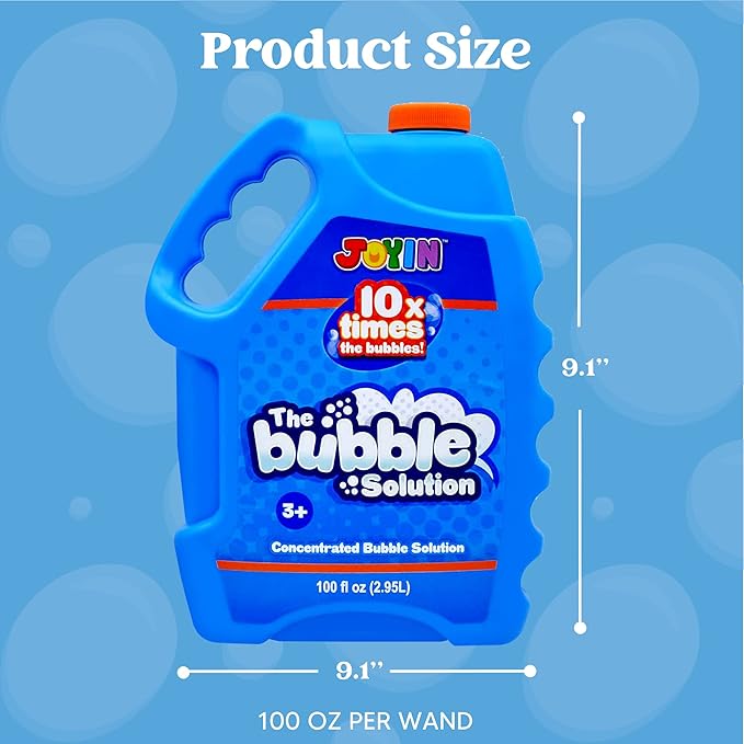 JOYIN 100 Oz Concentrated Bubble Solution (up to 8 Gallon) for Large Party in Summer Celebrations, Party Favor, Bubble Summer Toy, Classroom Prizes, Easter (Blue)