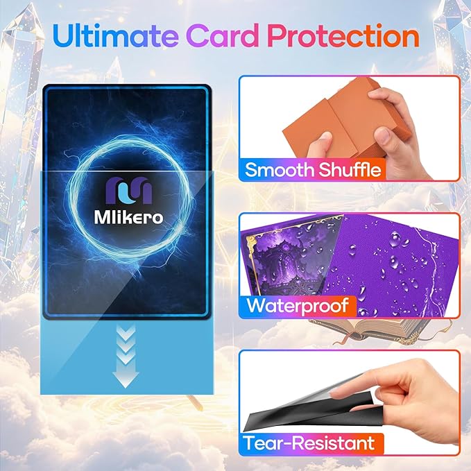 Mlikero 1000 Count Card Sleeves, Baseball Card Sleeves for Standard Cards, 10 Colors Trading Cards Sleeves Fit for MTG, Football Card, Sports Cards, Game Cards