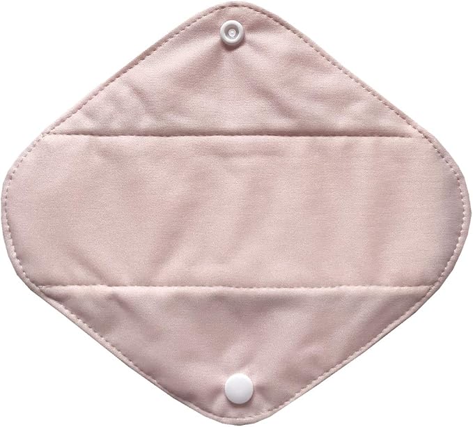 5 Pieces Charcoal Bamboo Mama Cloth/Menstrual Pads/Reusable Sanitary Pads (Light Pink, Pantyliner (8 inch))