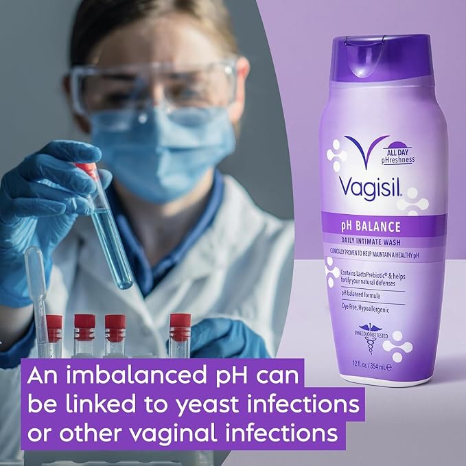 Vagisil Feminine Wash for Intimate Area Hygiene, pH Balance, Gynecologist Tested, Hypoallergenic, 12 oz, (Pack of 12)