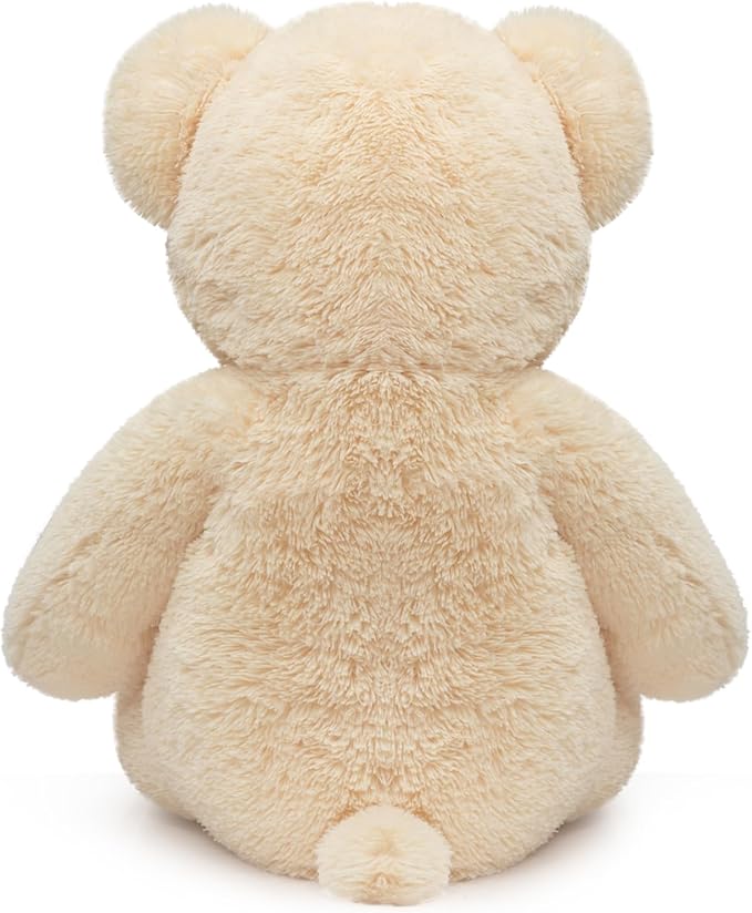 Huge Teddy Bear Stuffed Animal Giant Teddy Bear Plush with Red Ribbon Bow Day Plush Toy Gift for Girlfriend and Kids 36 inch Beige