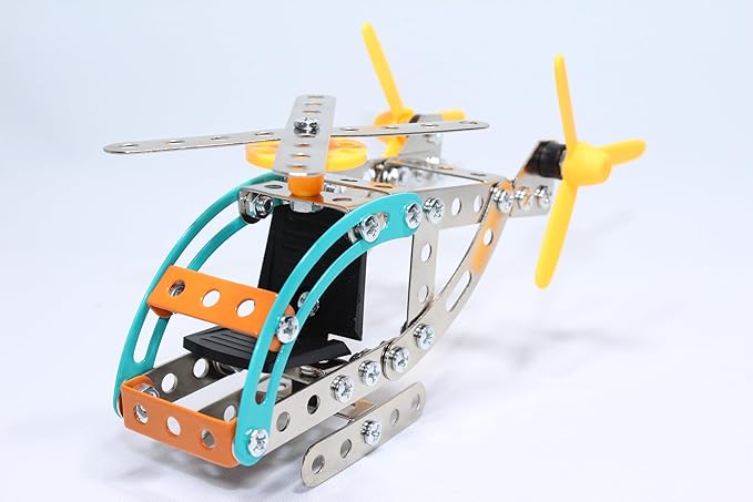 STEM Helicopter Building Kit for Kids Ages 8-12 | Metal Erector Set Engineering & Construction Toy | Educational DIY Model Kit for Boys & Girls | STEM Learning Toy Gift