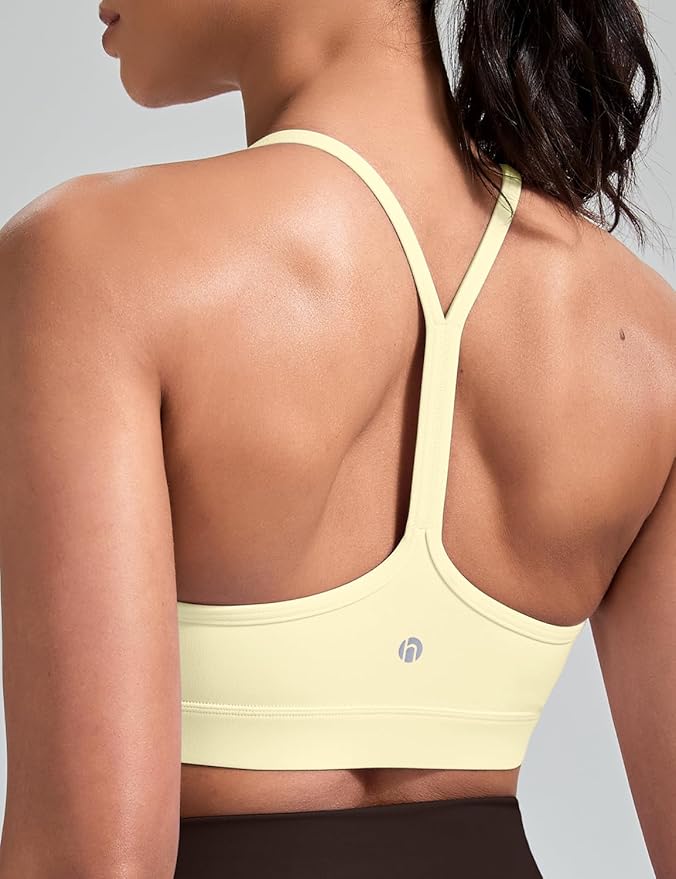 HeyNuts to Freest Womens Y Back Sports Bra, Spaghetti Strap Racerback Low Impact Workout Yoga Tops Padded A-C Cups *Updated