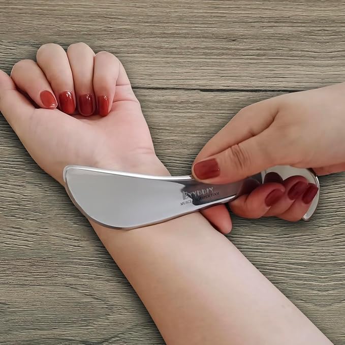 BYYDDIY 304Stainless Steel Gua Sha Muscle Scraper Scraping Massage Tool Kit,IASTM Tools, Great Soft Tissue Physical Therapy Used for Back, Legs, Arms,Neck (L-SD2B)
