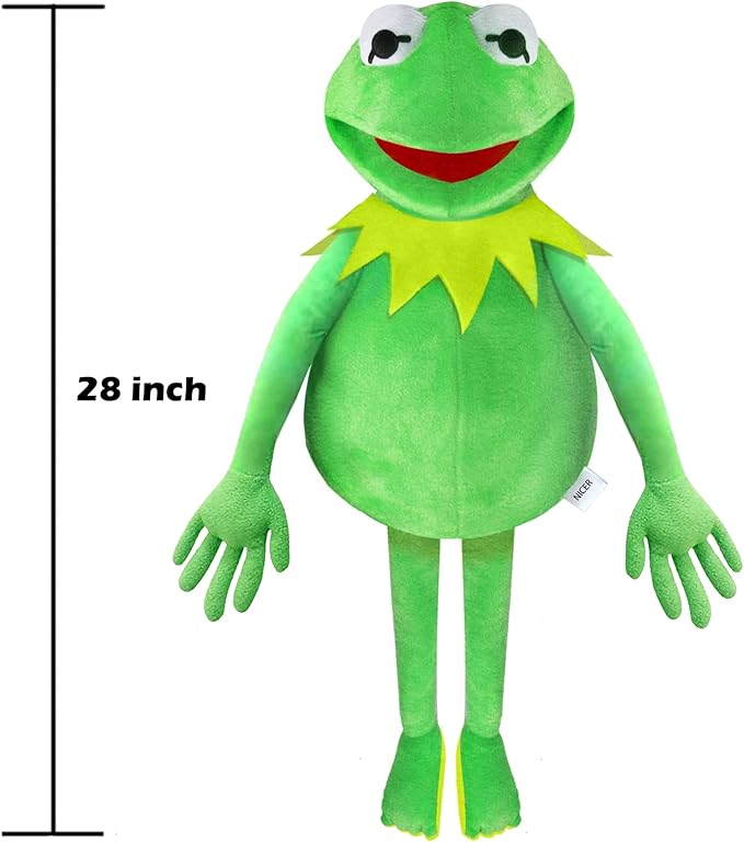 Kermit Frog Puppet, The Muppet Show, Soft Hand Frog Stuffed Plush Toy with 50 Pcs Kermit Frog Stickers, 28 Inches