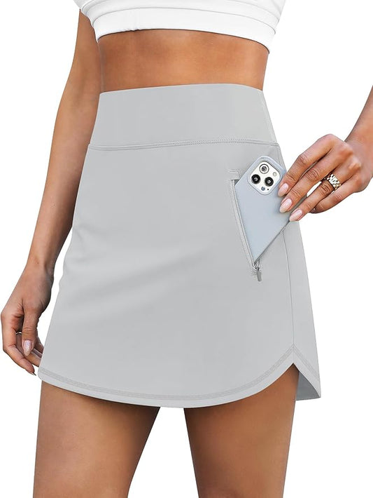 LouKeith Golf Skirts for Women Tennis Skirt with Zipper Pockets High Waisted Running Casual Athletic Skorts Built-in Shorts