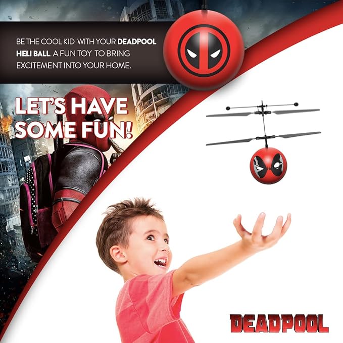World Tech Toys Deadpool IR UFO Heliball Marvel Helicopter