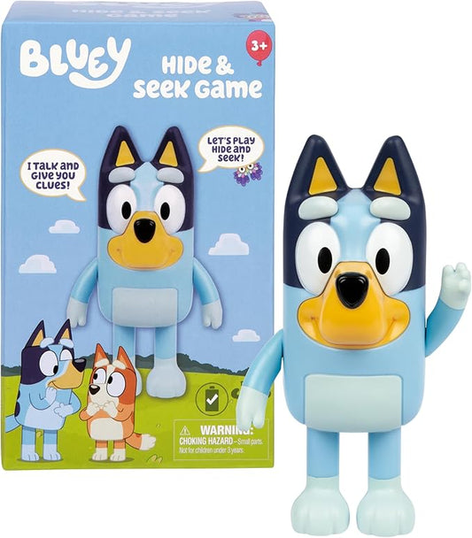 BLUEY Game Hide and Seek Electronic Figure, Articulated, Musical Kids Figurines with Dance Mode, Interactive Play Toddler Figurine Toys for Ages 3+