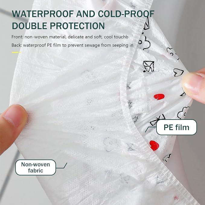 Elastic Large Size Disposable Toilet Seat Covers for Travel,20 Pack Waterproof Toilet Seat Covers for Bathroom,Fit for V/U/O/Square Shape Toilet,Individually Wrapped (2 colors-F set)