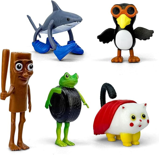 8Pcs Italian Brainrot Action Figures,Tralalero Travala Toy Set Tralalero Travala,Tung Tung Tung Sahur, Brr Brr Patapim - Brainrot fidget Toys,Decorations Gifts for Office Room Figurine Decor (5PCS-A)