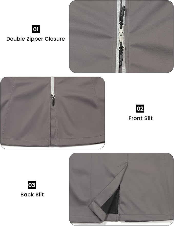 Little Donkey Andy Women's Lightweight Softshell Vest, Windproof Sleeveless Jacket for Running Hiking Travel