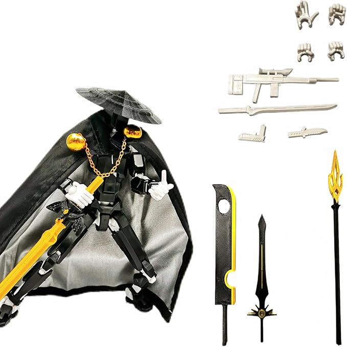 Assembly Completed Lucky 13 Action Figures, T13 Action Figure,3D Printed T13 Action Figure Multi-Jointed Movable, Dummy Hand Painted Figure, Desktop Decorations Game Gifts (White)