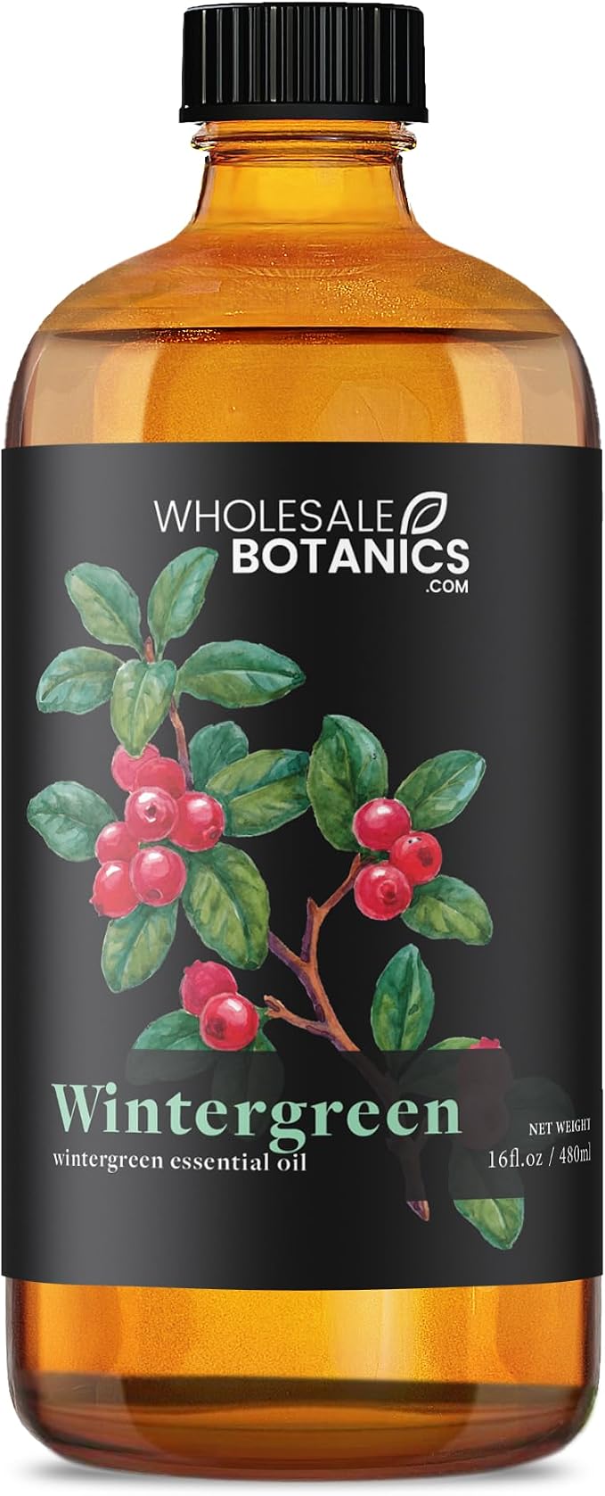 Wintergreen Essential Oil by Wholesale Botanics | Premium Grade 100% Undiluted Essential Oil | for Aromatherapy, Soaps, Lotions, & Candles | Vegan & Cruelty Free (16 Fl Oz)