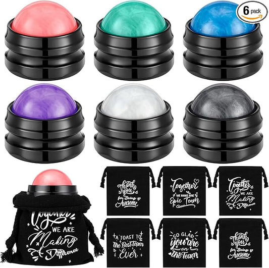 6 Pcs Massage Roller Ball Bulk Handheld Manual Roller Massager Drawstring Cotton Bag Handheld Relax Tool Sore Muscles Joint Pain Relief Relaxing Full Body