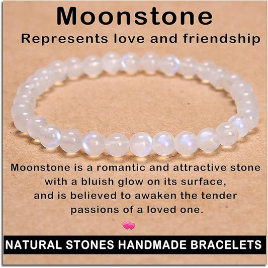 AD Beads Handmade Gemstone Stretch Elastic Bracelet Crystal Healing Reiki Nature's Beauty and Spiritual Essence Unisex