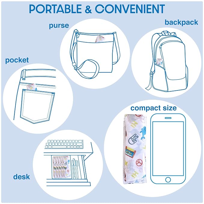 XL Full Coverage Disposable Toilet Seat Covers for Kids, Adults & Potty Training, Waterproof, 20 Pcs - Single Wrapped (Good Vibes)