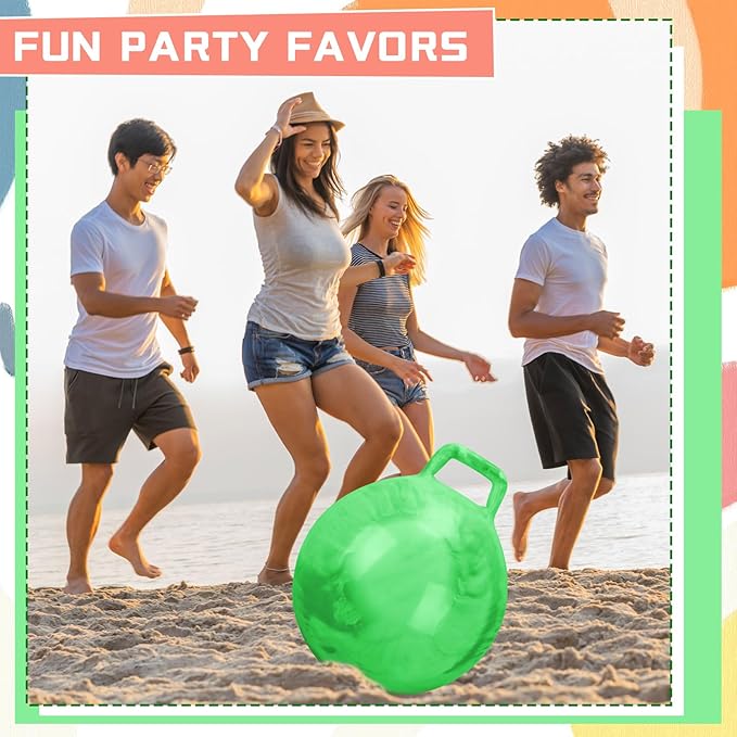 Kids Bouncy Hopper Ball with Handle Jumping Hopping Exercise Balls for Toddlers Boys Girls Indoor Outdoors Sports School Games Exercise Gifts(18 Inch,Marbled Green)