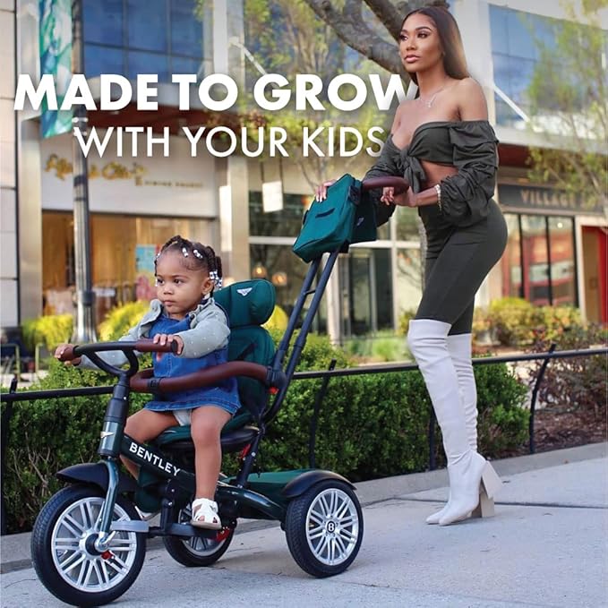 Bentley Kids Trike - All Terrain Toddler Bike 6-in-1, Officially Designed by Bentley Motors UK; Baby to Big Kid Tricycle is a Compelling Statement of Performance & Luxury, Spruce Green (6m-5y+)