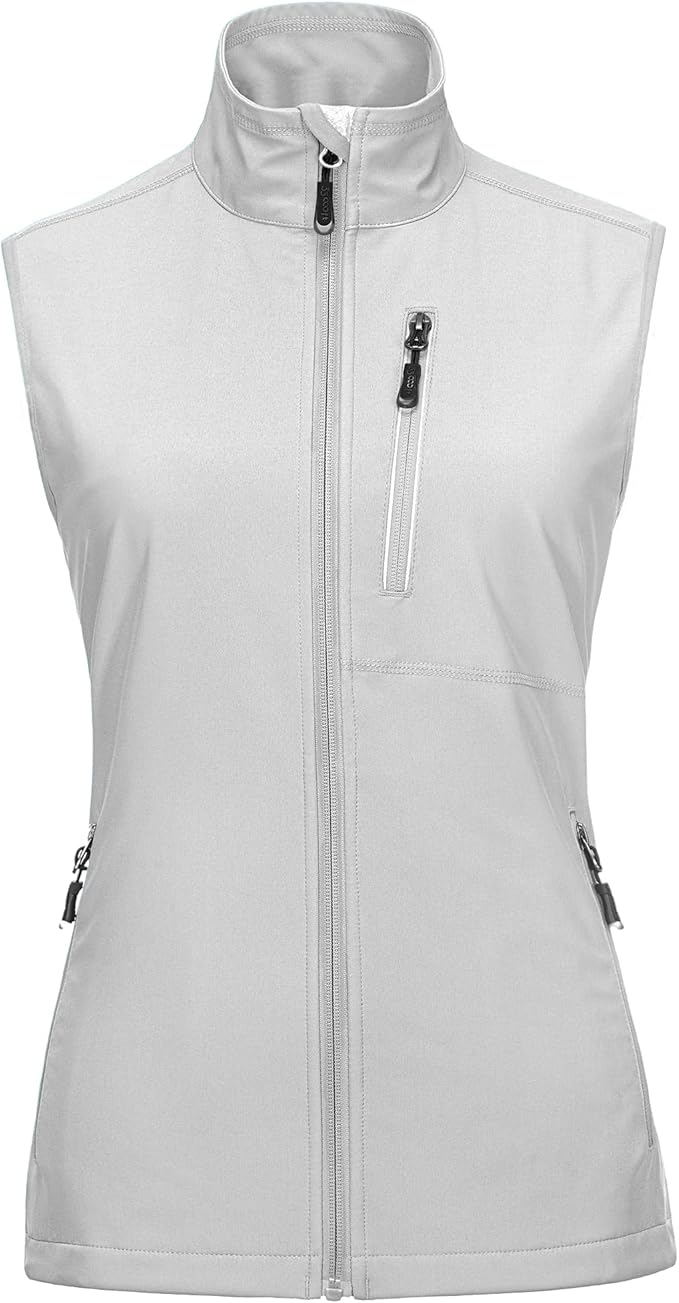 33,000ft Women's Lightweight Running Vest Outerwear with Pockets, Windproof Sleeveless Jacket for Golf Hiking Travel