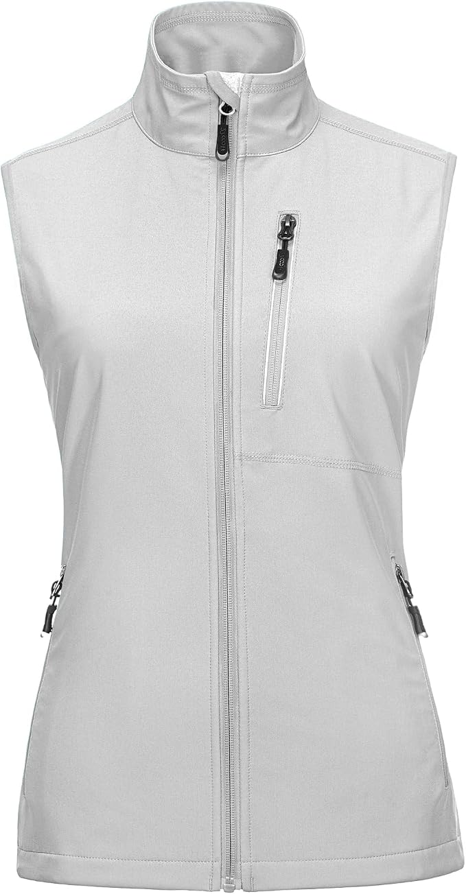 33,000ft Women's Lightweight Running Vest Outerwear with Pockets, Windproof Sleeveless Jacket for Golf Hiking Travel