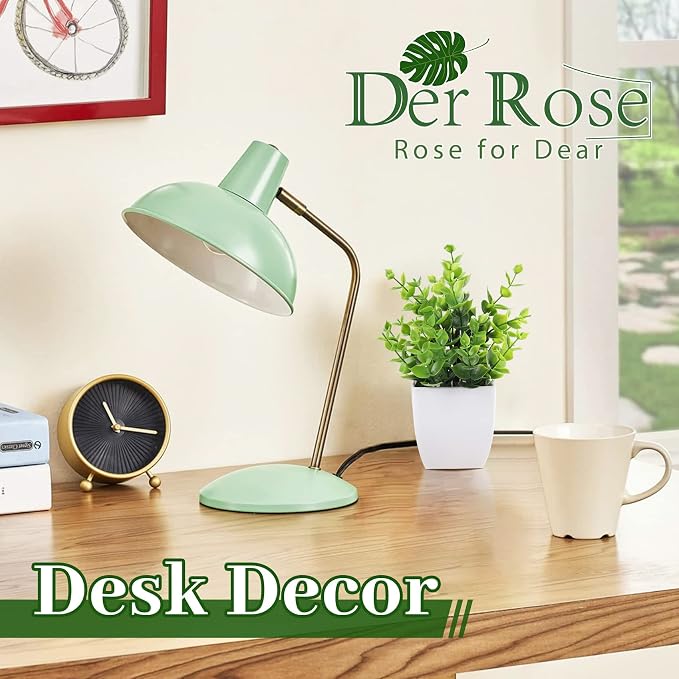 Der Rose 4 Pack Fake Plants, Greenery Potted Plants for Home Decor Indoor | Unique artificial plants, no-care potted greenery, for desk table windowsill bathroom office farmhouse and classroom decor