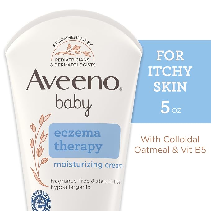 Aveeno Baby Eczema Therapy Moisturizing Cream, Natural Colloidal Oatmeal & Vitamin B5, Baby Cream for Dry, Itchy, Irritated Skin Due to Eczema, Paraben- & Steroid-Free, 5 fl. oz (Pack of 12)