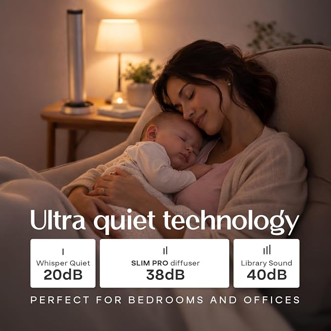 AromaPlan 5-Star Collection Rechargeable Waterless Diffuser (Fragrance Included)- Smart Cold Air Diffuser, Adjust Intensity & Timer, Long Battery Life- Aluminum Body, Luxury Scent Experience, Silver
