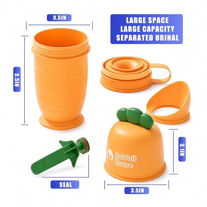 Cute Potty Training Toilet for Toddlers Boys and Girls, Portable Urinal with Clean Brush, Emergency Toilet Pee Bottle Pee Cup for Toddler Car Travel, Camping, Outside (Lemon Yellow)