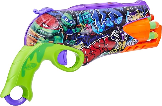 Nerf Teenage Mutant Ninja Turtles Blaster, 10 Elite Darts, Toy Foam Blasters, Ages 8 and Up