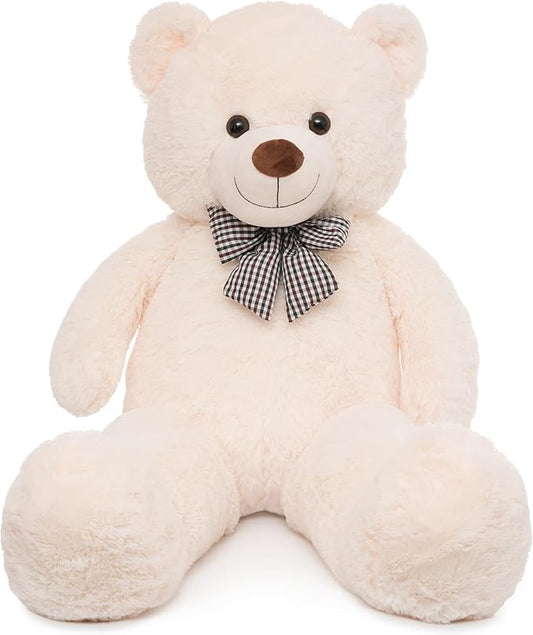47 inch Big Giant Teddy Bear Stuffed Animals, White Cream Soft Plush Life Size Bear Toy All Ages Gift for Children/Girlfriend/Valentine's Day/Christmas/Birthday/Baby Shower/Wedding/Party Decorations