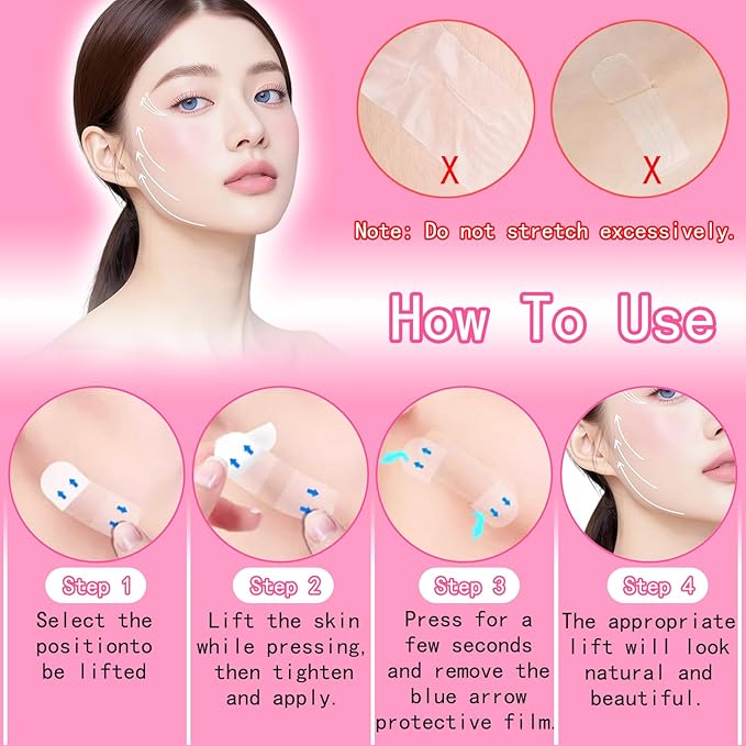 Face Tape Lifting Invisible - Eye Facelift Tape for Face Invisible - Instant Lift Stickers for Sagging Skin, Wrinkles, Double Chin, Neck, Eyes