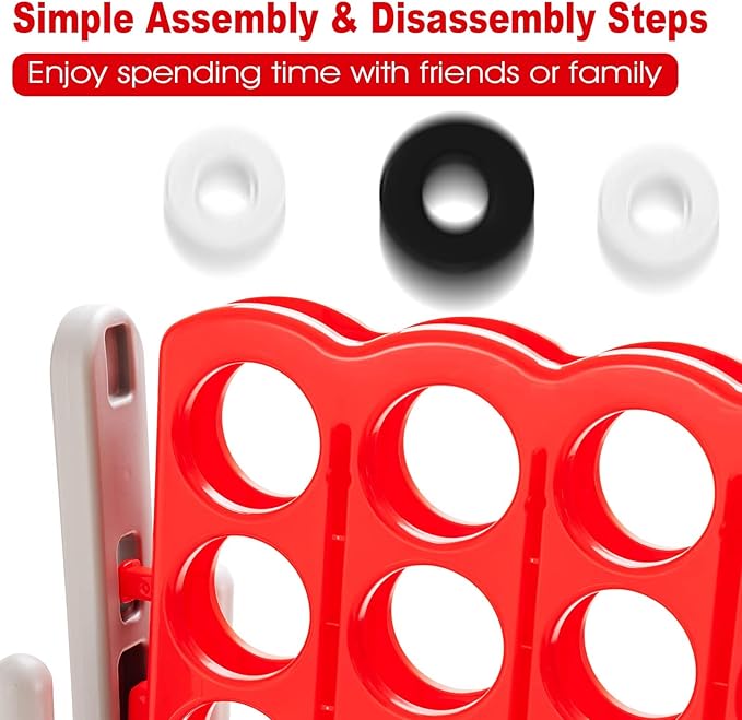 Costzon Giant 4-in-A-Row, Jumbo 4-to-Score Giant Games for Kids & Adults, Indoor Outdoor Party Family Connect Plastic Game, 4 Feet Wide by 3.5 Feet Tall with Carrying Bag
