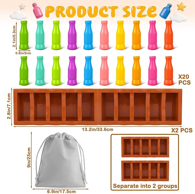 Vodolo 20pcs Bottle Color Match Game，Family Matching Games,Memory and Logical Training Bottle flip Game for fmaily, Party Activities