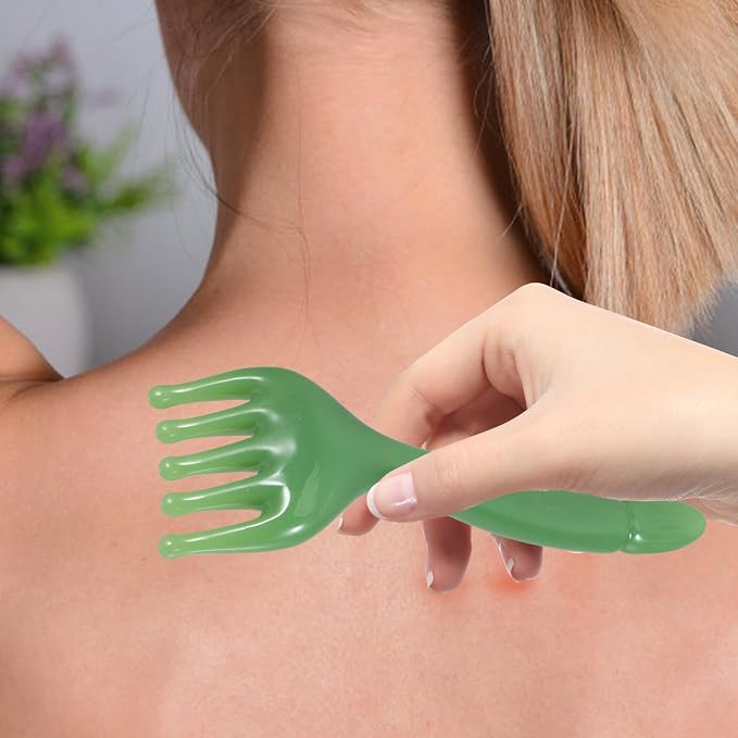 SHERCHPRY 2pcs Resin Scalp Massage Tool and Manual Head Scratcher Comb for Relaxation, Hair Stimulation, and Meridian Acupoint Soothing, Portable Handheld Massager for Home and Travel Use