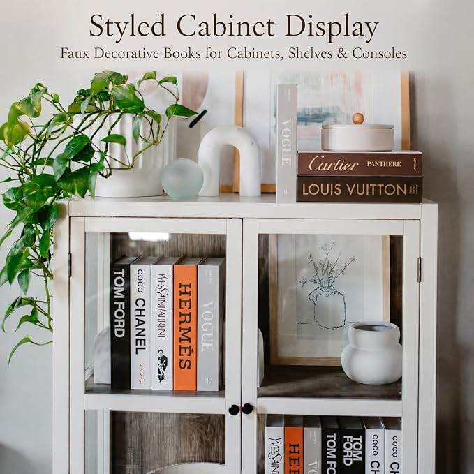 4-7 Pieces Fashion Decorations Book Set. Premium Aesthetic Faux Books for Room Decor. (7) | Designer Fuller Set for Living Room, Office and Mantel - Not Real, Tool-Free 2-Min Setup