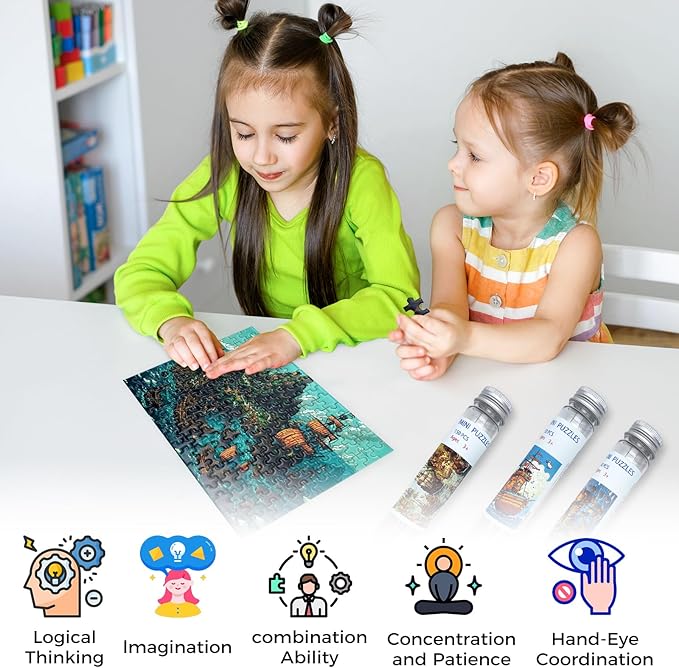 150 Pieces Mini Jigsaw Puzzles for Adults & Kids,6 x 4 Inches,Travel Puzzle,Small Puzzles,Micro Puzzles,Challenging Difficult Puzzle,Nautical Series