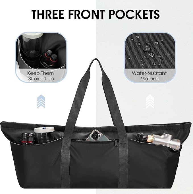 sportsnew Large Yoga Mat Bag with Shoes Compartment and Wet Pocket Ladies Pilates Gym Tote Bag with Yoga Mat Holder Strap for Women Men Workout Carrier Stuff Accessories