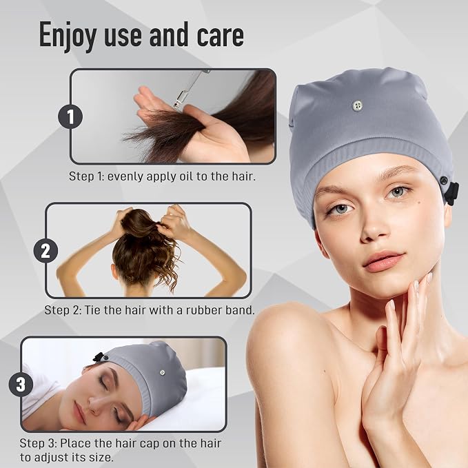 Castor Oil Pack Wrap for Head, Reusable Castor Oil Pack Wrap Organic Cotton for Women Sleeping，Castor Oil Pack Kit for Thinning, Balding, Dry and Damaged Hair L(Oil Not Included)