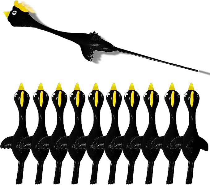 Slingshot Chicken Rubber Chicken Flick Chicken Flying Chicken Flingers Stress Gag Toys, Rubber Chicken Slingshot Funny Christmas Stuffers Easter Chicks Novelty Gifts for Kids