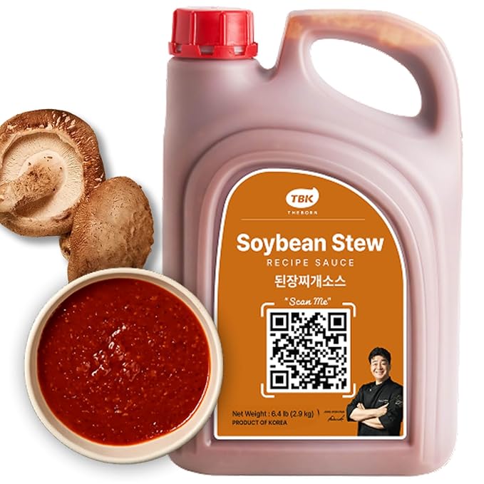 TBK THEBORN Doenjang Jjigae Soup Base, Korean Soybean Stew Sauce 3.2kg | Rich fermented soybean soup base with deep savory flavor for quick doenjang jjigae with tofu, vegetables, meat or seafood