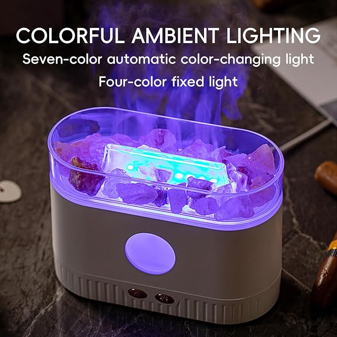 YALEDI Aromatherapy Essential Oil Diffuser, 3-in-1 Himalayan Salt Lamp Diffuser with 7 Color Lights, 200ml Ultrasonic Cool Mist Humidifier for Home Bedroom Yoga, Himalayan Pink Salt Therapy (Black)