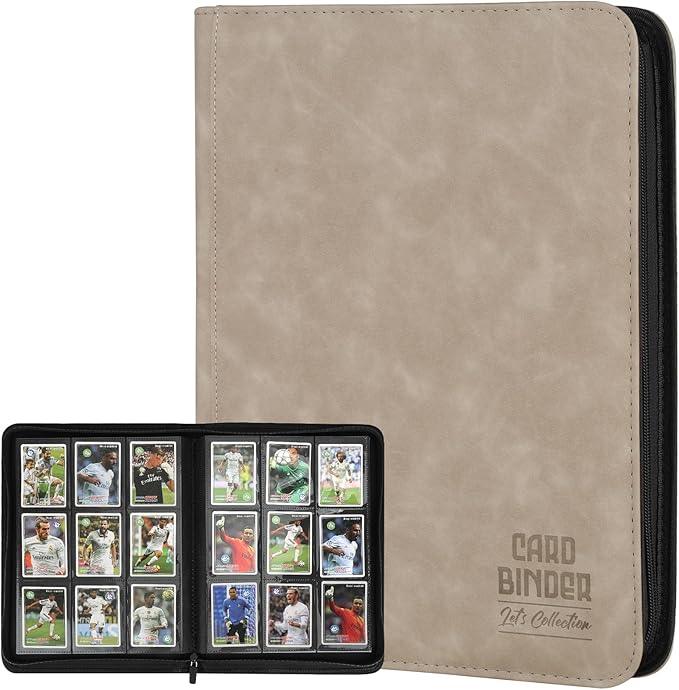 Trading Card Binder, Premium 9 Pocket Double Sided 540 Pocket PU Card Collection Binder, Collectible Trading Card Albums for MTG, TCG, Sport Card, Game Cards (Ecru)